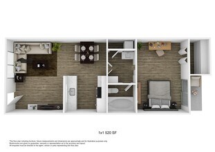 One Bedroom 124 floor plan